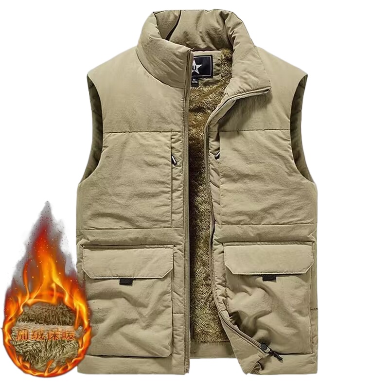 Fishing Vest Jacket - Zimowe męskie kamizelki myśliwskie Cargo Gruby