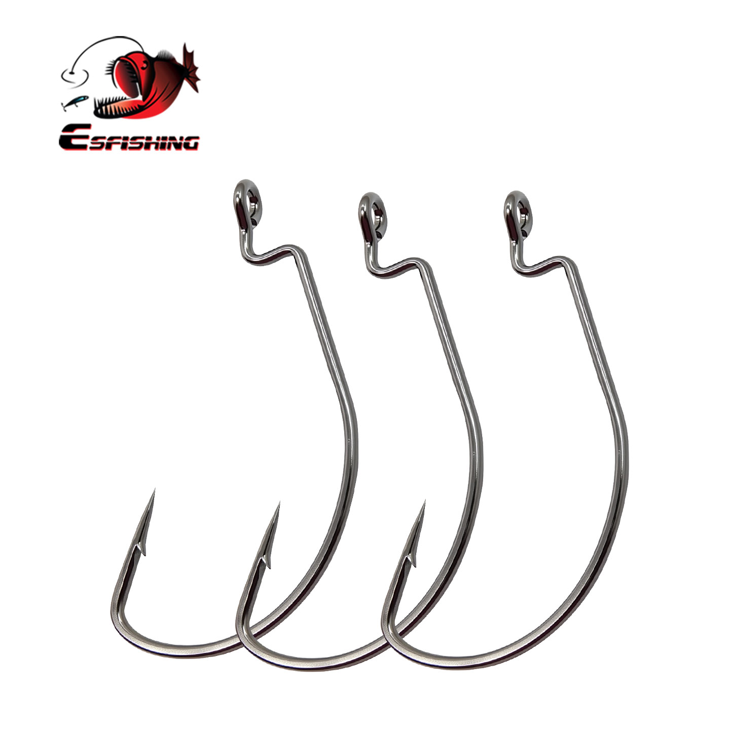 Fishing Equipment Ebay - Haczyki Offsetowe ESFISHING ze Stali Węglowej,
