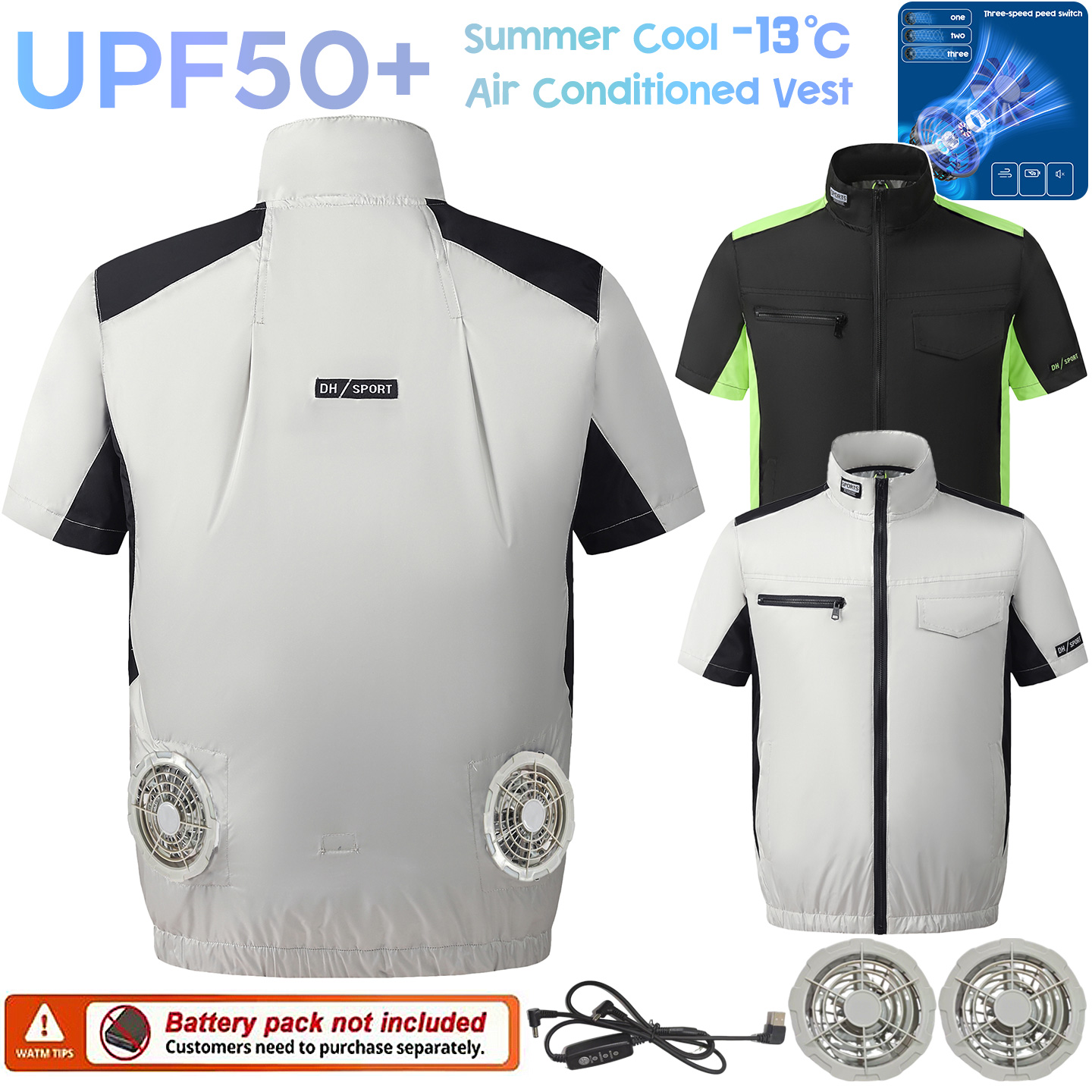 Fishing Vest Jacket - Kamizelka chłodząca z wentylatorami na lato,
