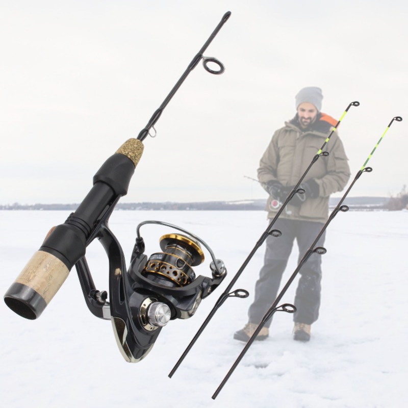 Ice Fishing Tip Up - 60cm 2 końcówki wędki Kołowrotek Zimowa