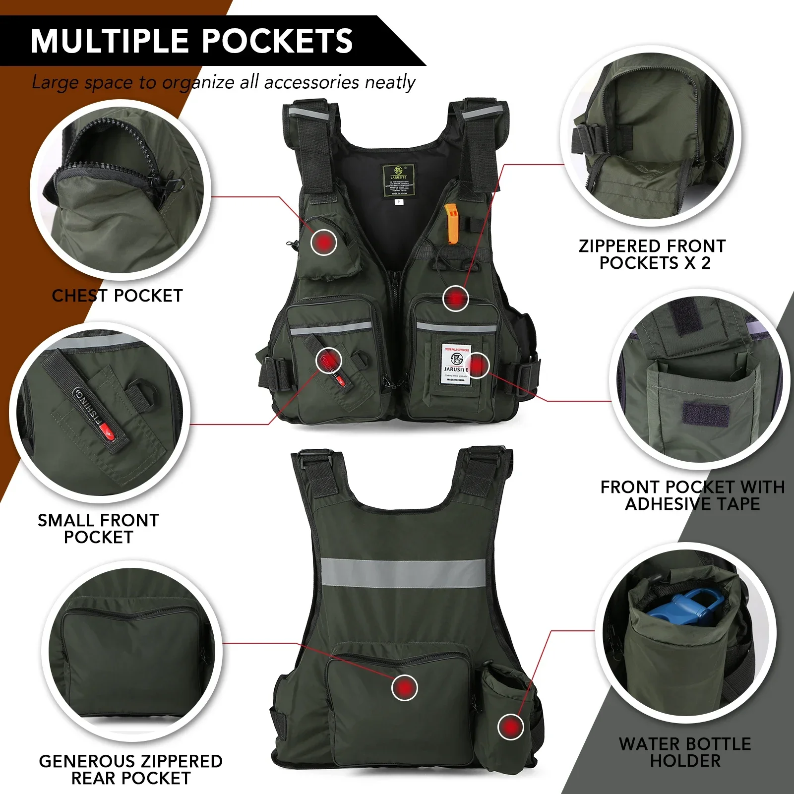 Fishing Vest Jacket - Kamizelka wędkarska dla dorosłych 2026, kamizelka